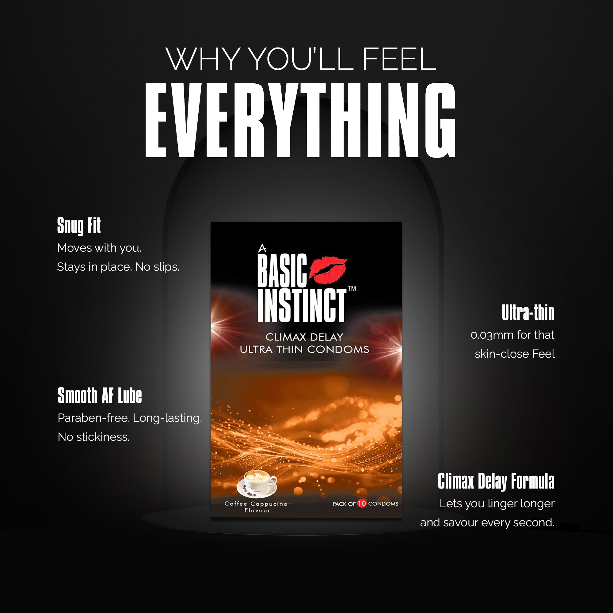 Climax Delay Ultrathin Condoms Coffee Cappuccino Pack of 10