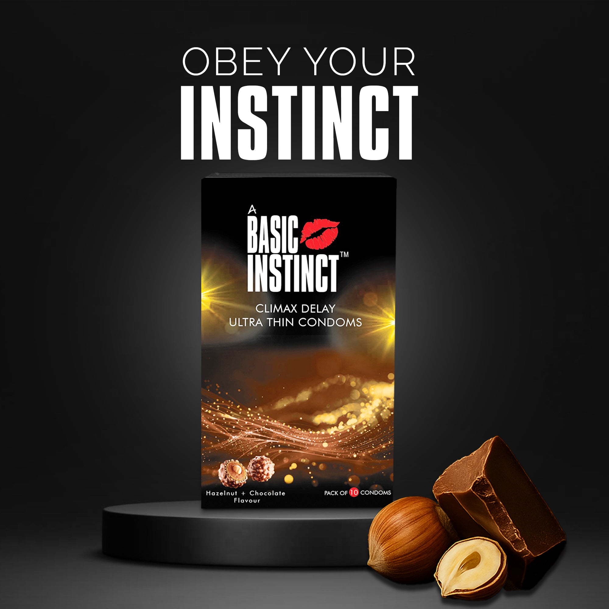 Climax Delay Ultrathin Condoms Chocolate + Hazelnut Pack of 10