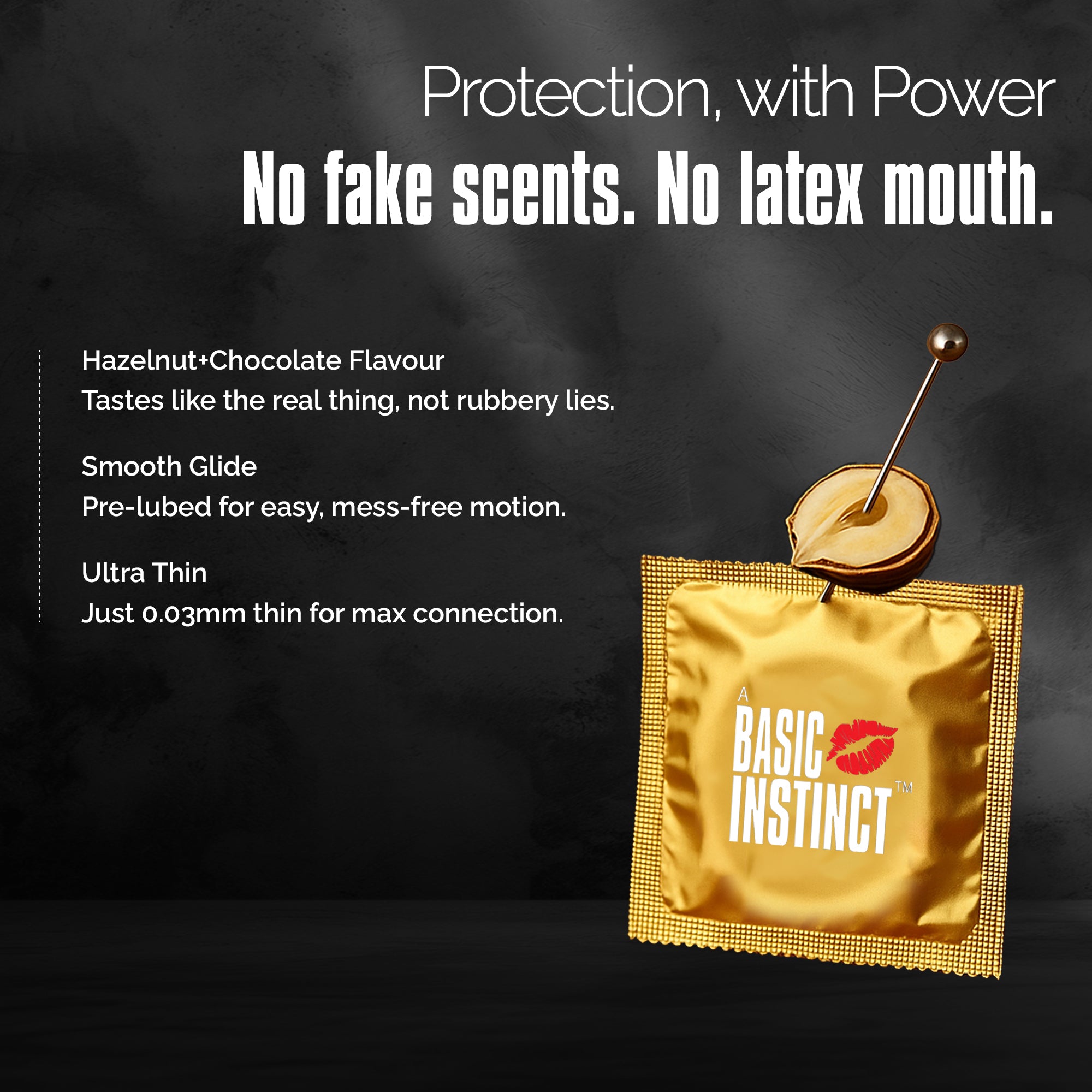 Climax Delay Ultrathin Condoms Chocolate + Hazelnut Pack of 3