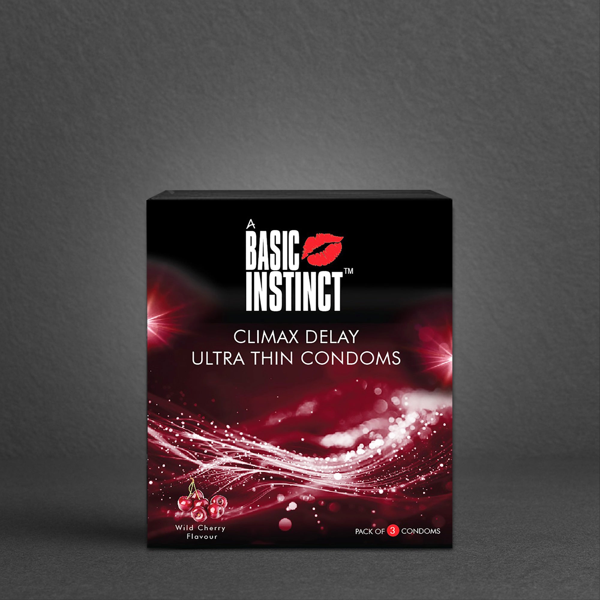 Climax Delay Ultrathin Condoms Wild Cherry Pack of 3
