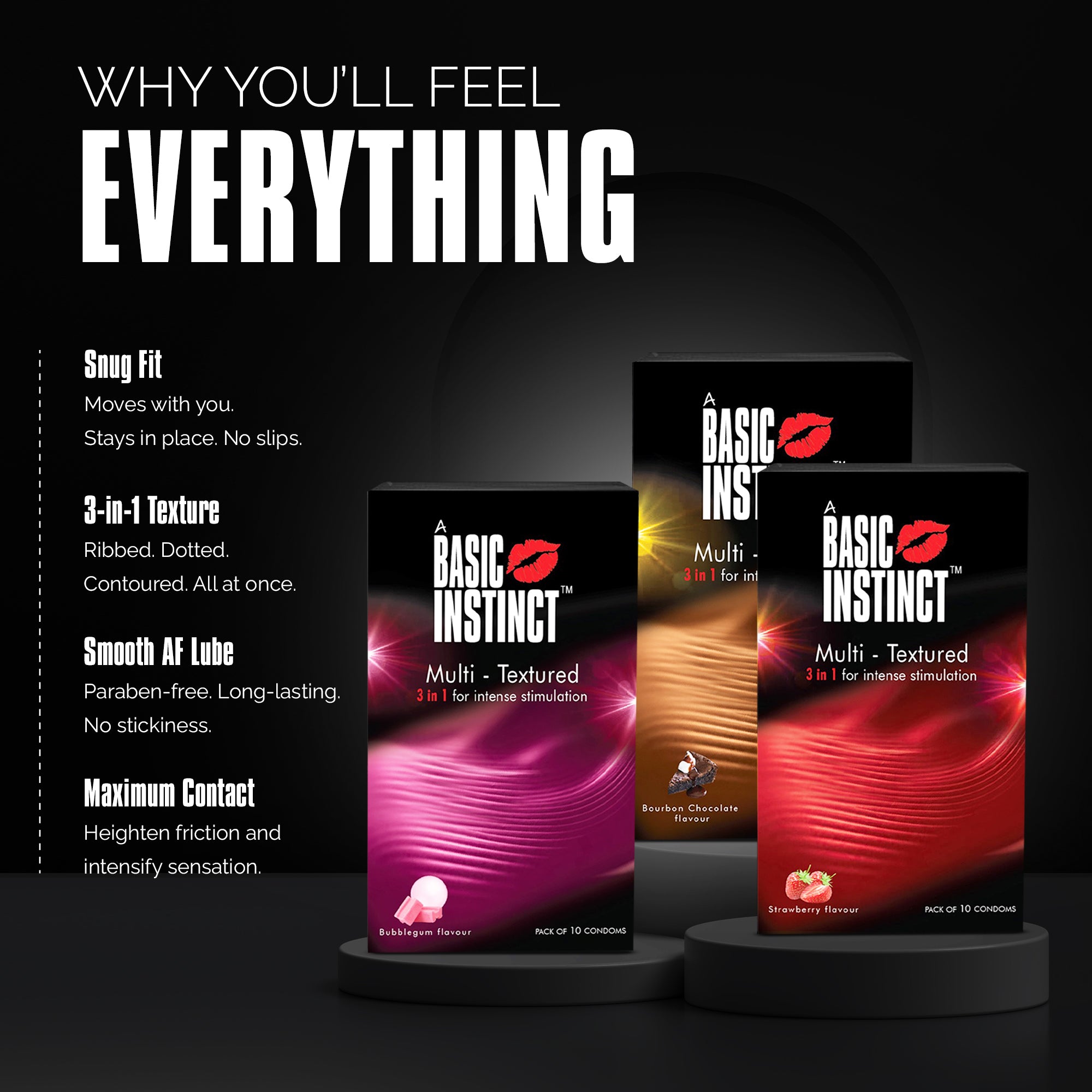 MULTI-TEXTURED CONDOMS (Combo of 3 packs of 10s)