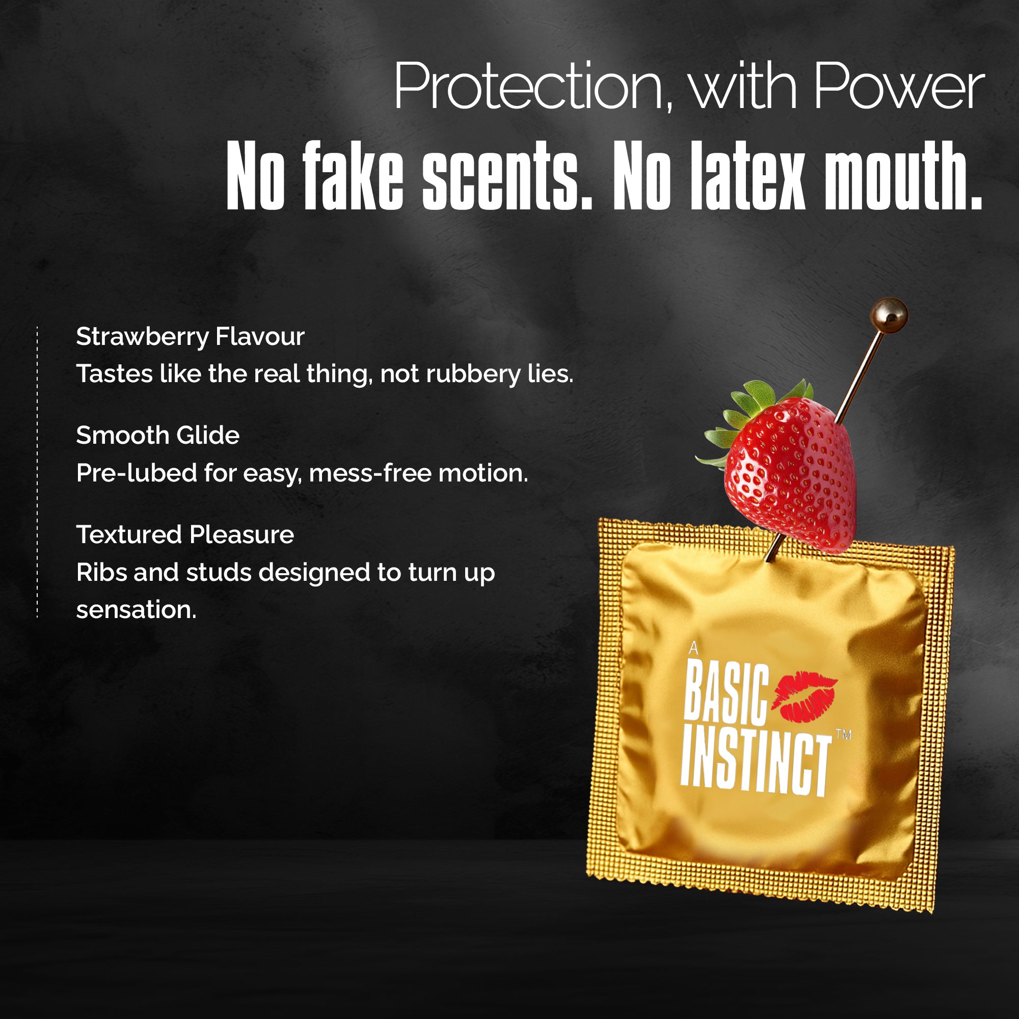 Multi Textured Condoms Strawberry Pack of 3