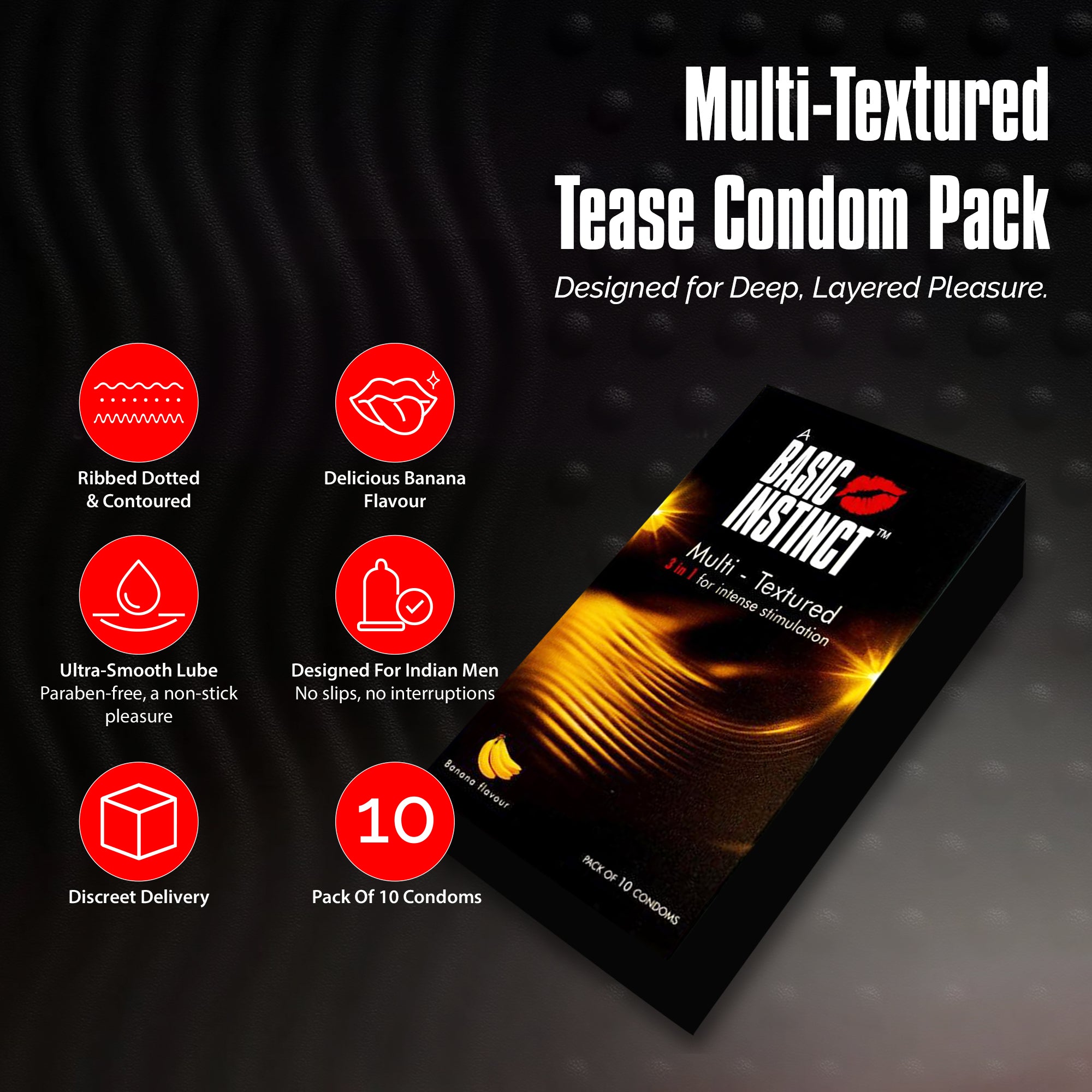 Multi Textured Condoms Banana Pack of 10