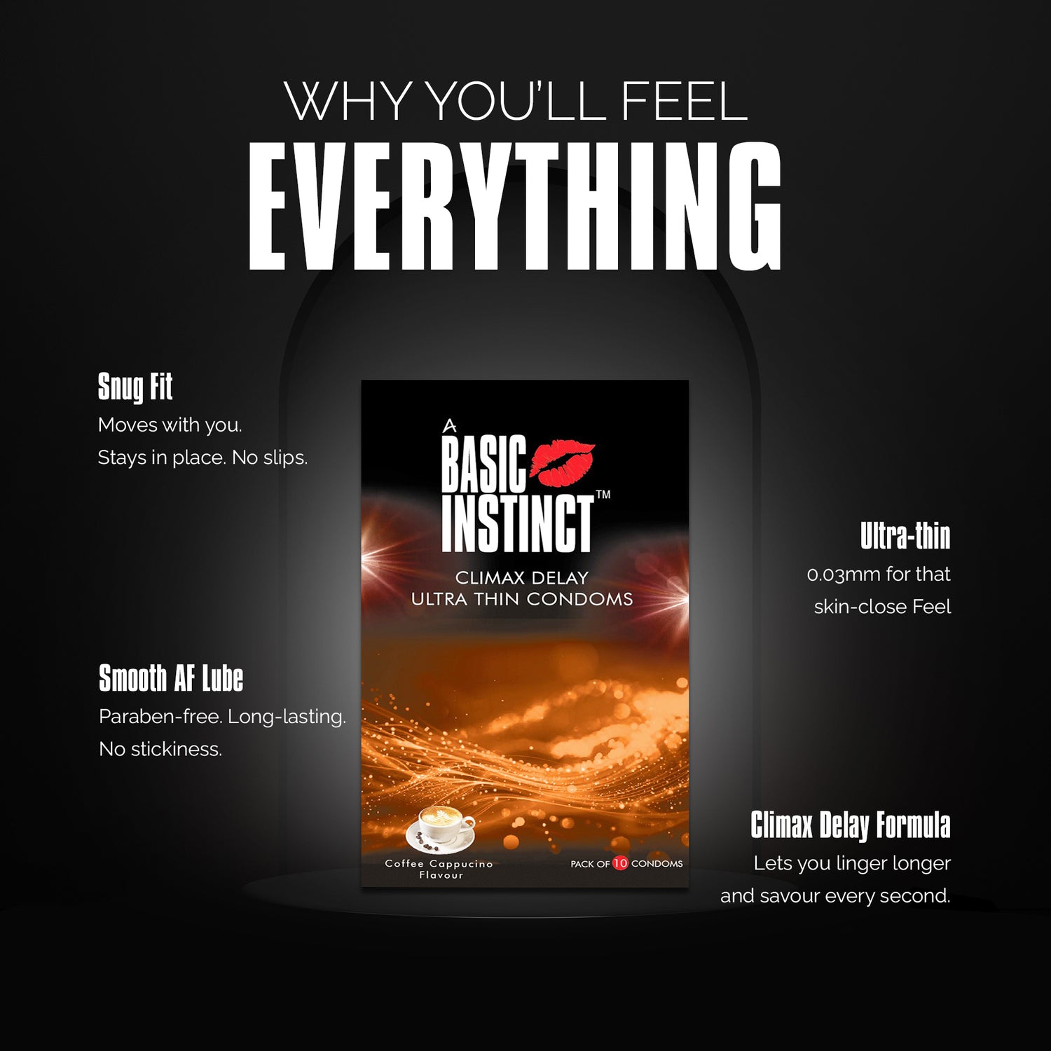 Climax Delay Ultrathin Condoms Coffee Cappuccino Pack of 10