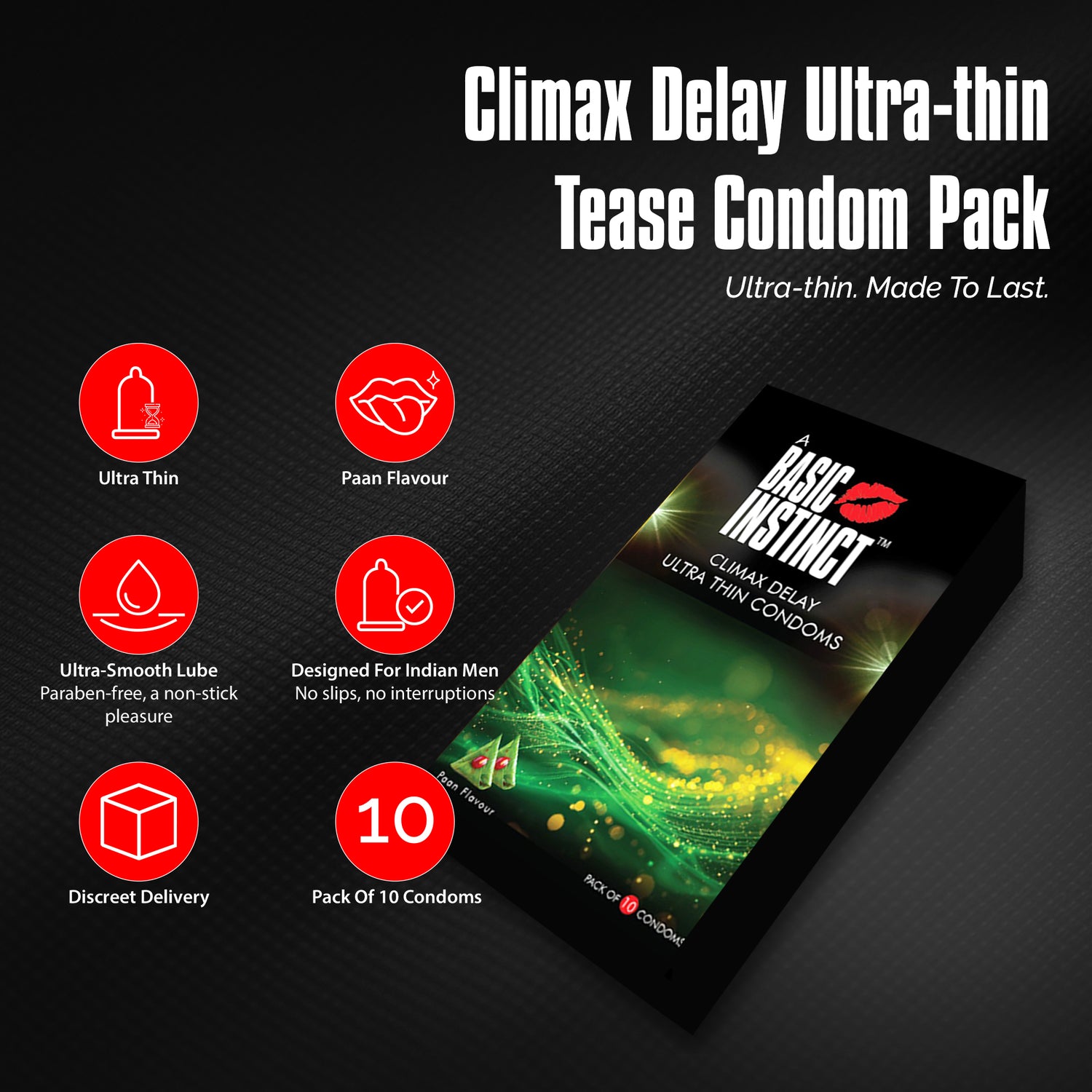 Climax Delay Ultrathin Condoms Paan Pack of 10