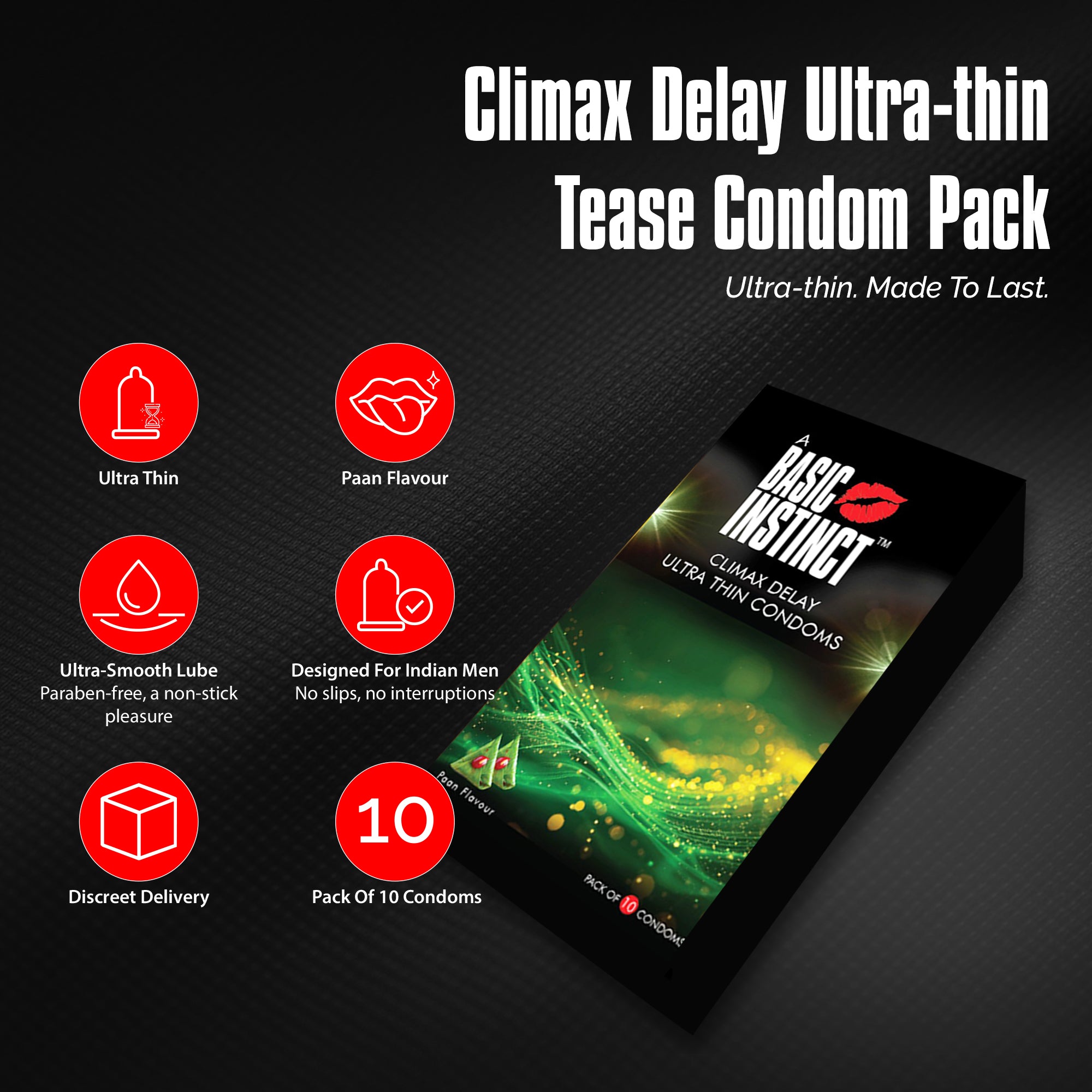 Climax Delay Ultrathin Condoms Paan Pack of 10