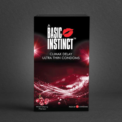 Climax Delay Ultrathin Condoms Wild Cherry Pack of 10