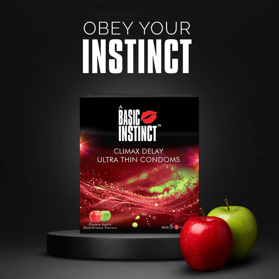Climax Delay Ultrathin Condoms Double Apple Pack of 3