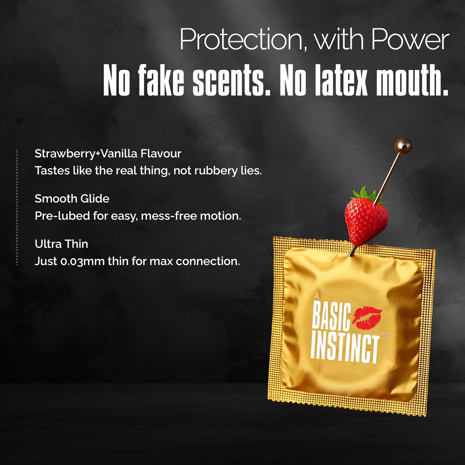 Climax Delay Ultrathin Condoms Strawberry + Vanilla Pack of 3