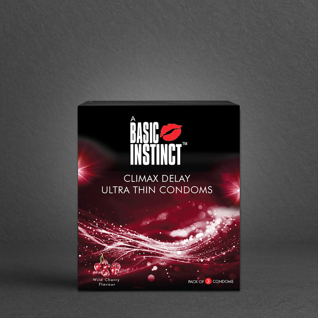 Climax Delay Ultrathin Condoms Wild Cherry Pack of 3