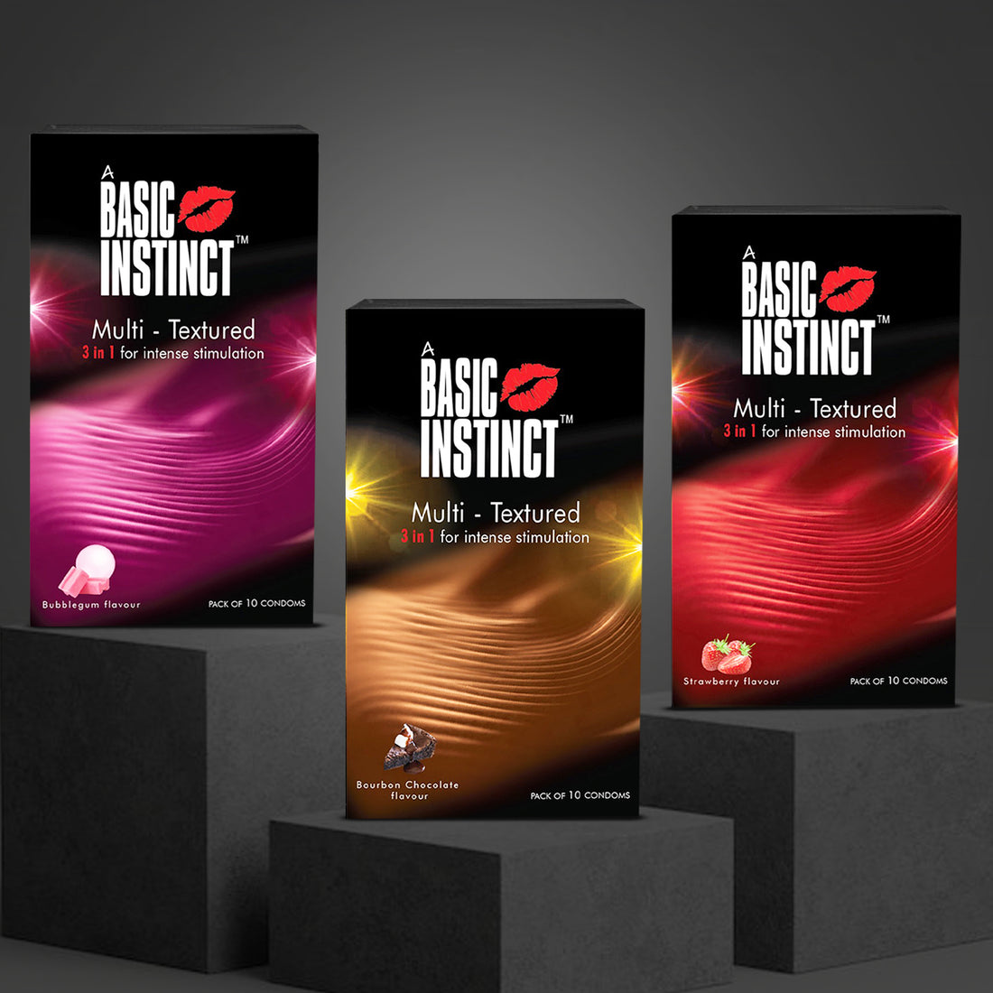 MULTI-TEXTURED CONDOMS (Combo of 3 packs of 10s)