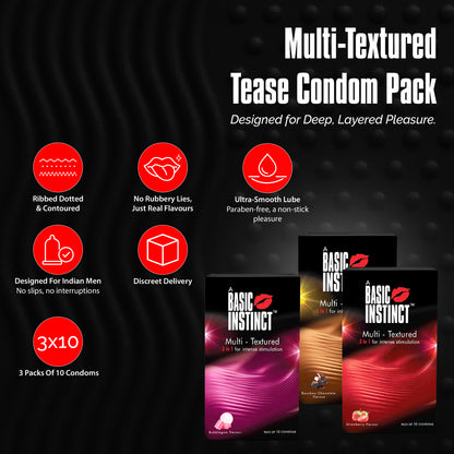 MULTI-TEXTURED CONDOMS (Combo of 3 packs of 10s)