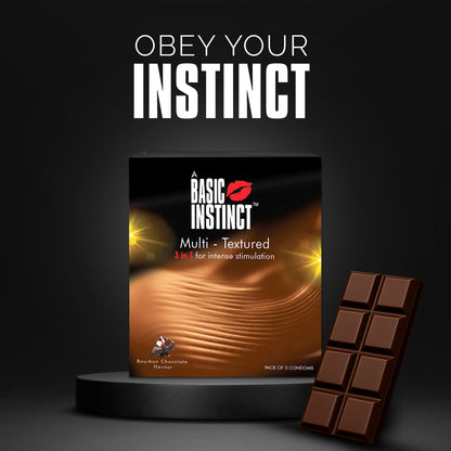 Multi Textured Condoms Bourbon Chocolate Pack of 3