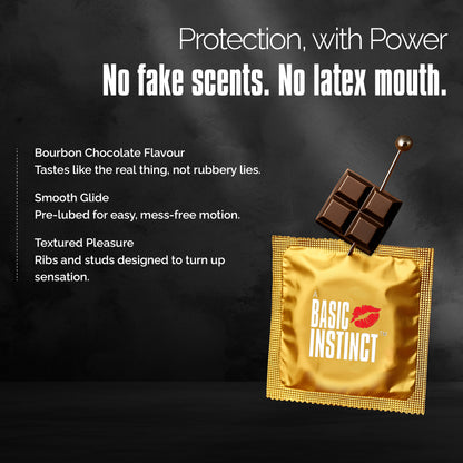 Multi Textured Condoms Bourbon Chocolate Pack of 3