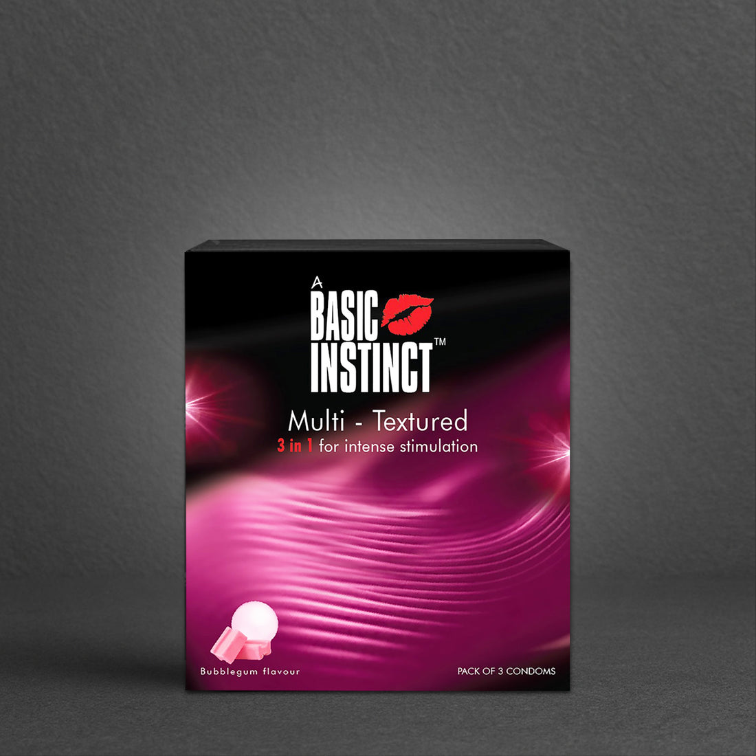 Multi Textured Condoms Bubblegum Pack of 3