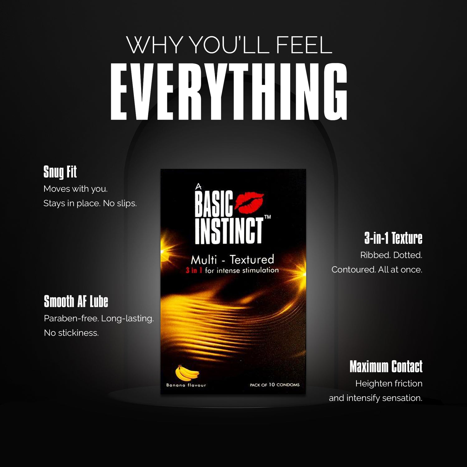 Multi Textured Condoms Banana Pack of 10