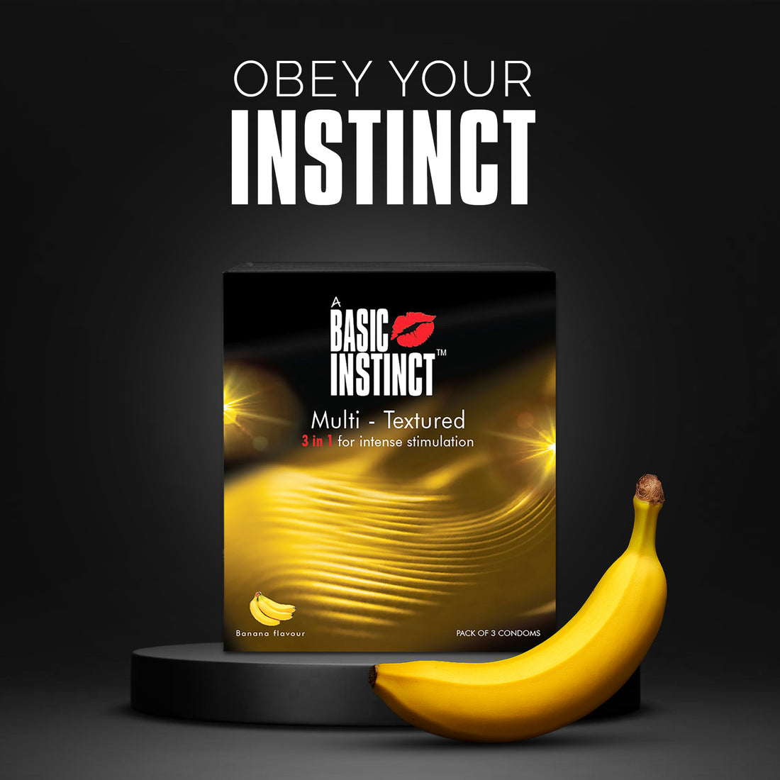 Multi Textured Condoms Banana Pack of 3