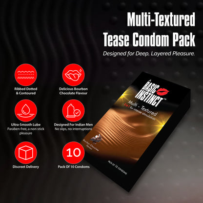 Multi Textured Condoms Bourbon Chocolate Pack of 10